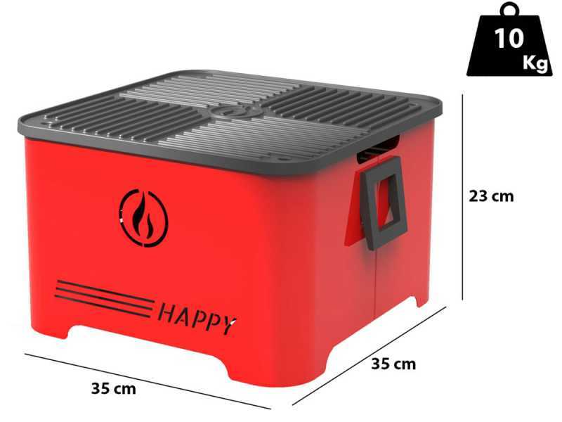 Linea VZ Happy Rot - Tragbarer Pelletgrill