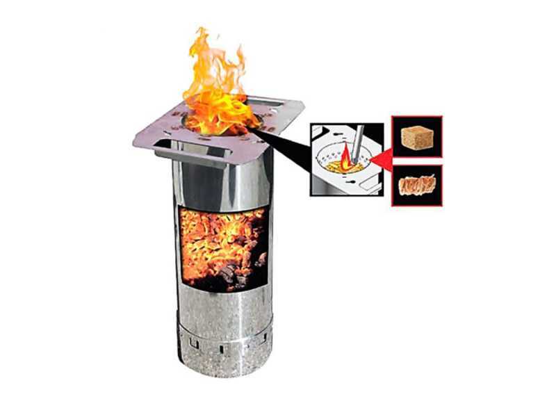 Linea VZ Happy Edelstahl - Tragbarer Pelletgrill
