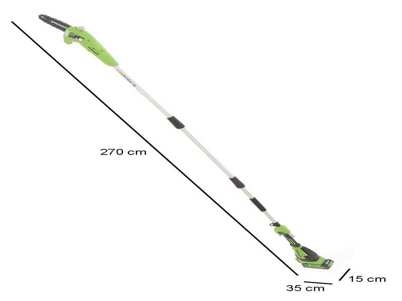 Greenworks G40PSFK2 - Akku-Hochentaster mit Rucksackakku und Verl&auml;ngerungsstange &ndash; 40V 2Ah Akku