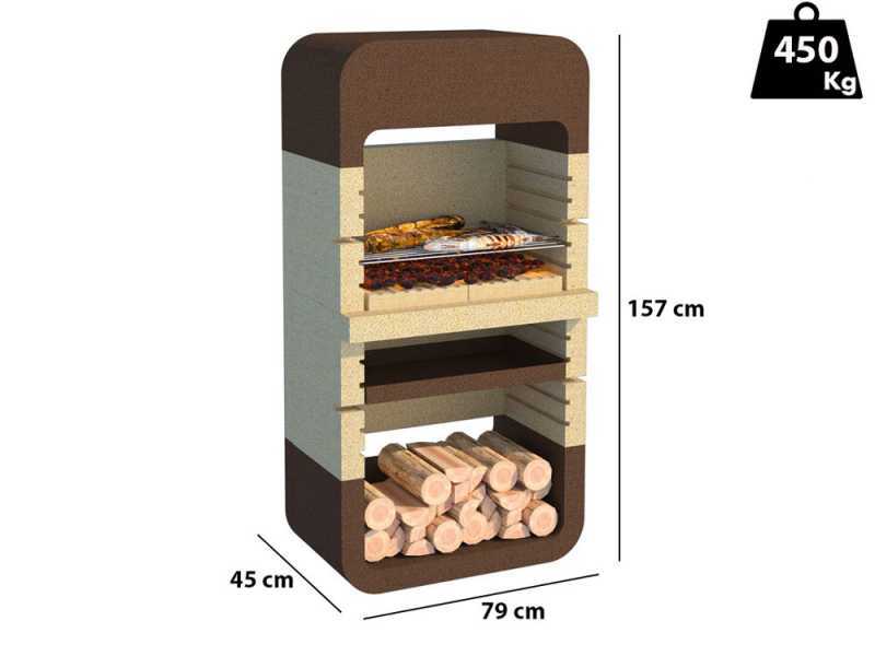 Linea VZ Monopoli - Grillkamin f&uuml;r Brennholz/Holzkohle