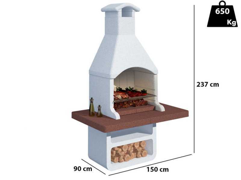 Linea VZ Portorotondo - Grillkamin - f&uuml;r Holz und Holzkohle