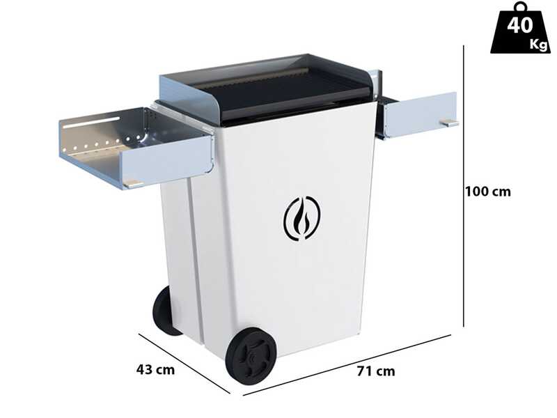 Linea VZ Party weiss - Pelletgrill mit Pyrolyse-Technologie auf R&auml;dern