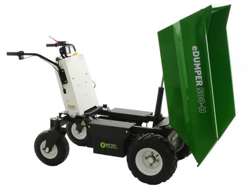 GREENBAY eDUMPER 500-H - Akku-Schubkarre - 48V 32Ah Hydraulische Kippvorrichtung