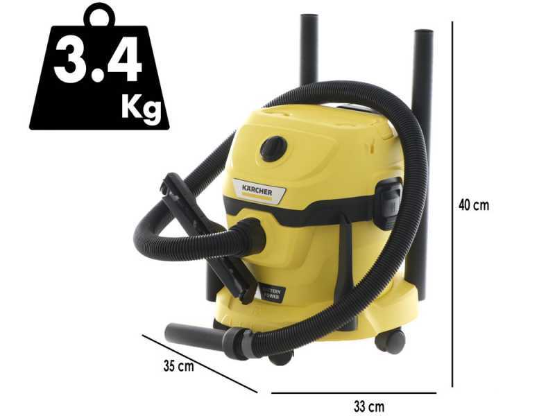 K&auml;rcher WD 2-18 - Nass-/Trockensauger K&auml;rcher - 12 l Beh&auml;lter - 18 V - 2,5 Ah