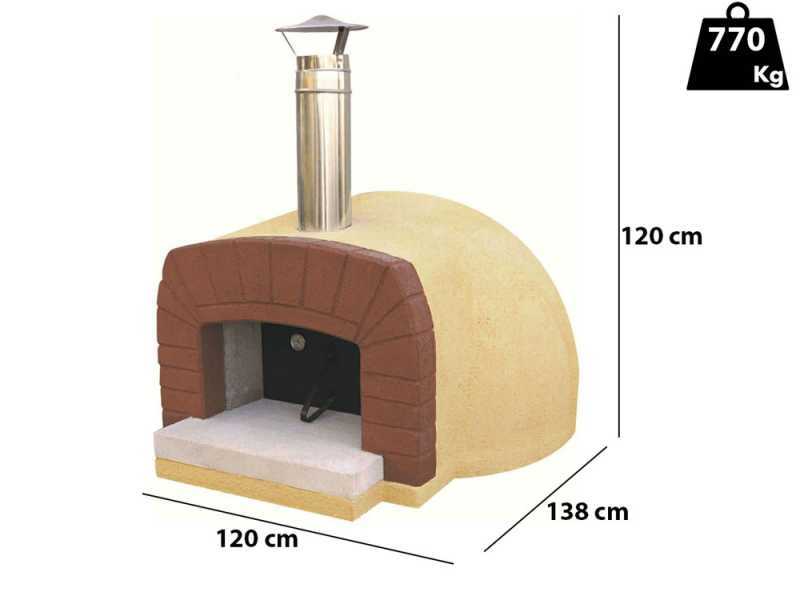 Linea VZ Etna - Holzbackofen f&uuml;r den Aussenbereich - mit &Oslash; 85 cm Kochfl&auml;che - 3 Pizzen