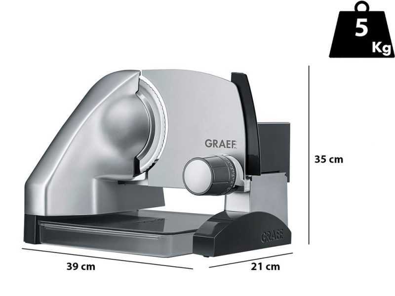 Graef SKS 500 silber - Allesschneider 2 in 1 mit Gem&uuml;seschneider - Messer 170 mm