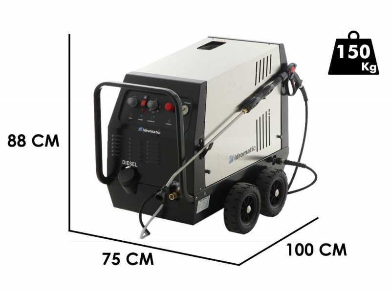 Idromatic Astra 150.15 - Hei&szlig;wasser-Hochdruckreiniger - Messingpumpe - 400V - 150 bar - 900 lt/h
