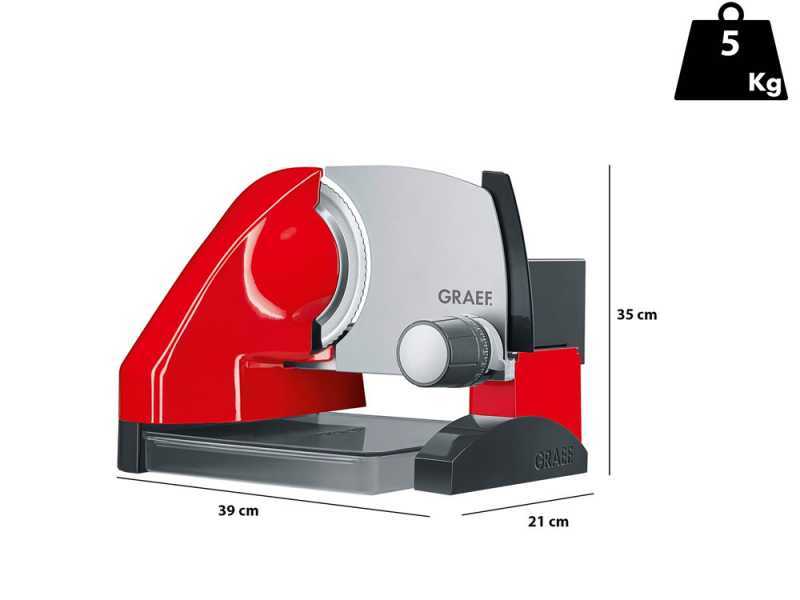 Graef SKS 500 rot - Allesschneider 2 in 1 mit Gem&uuml;seschneider - Messer 170 mm