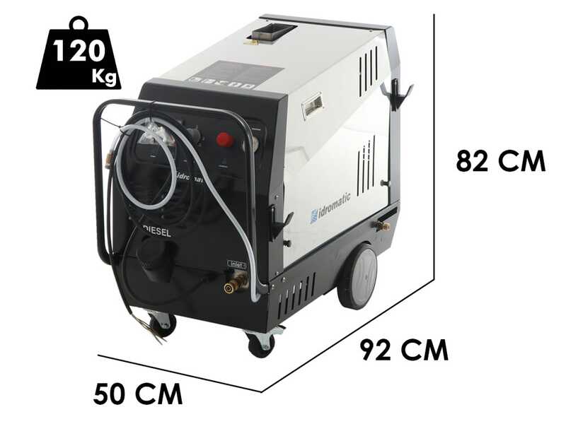Idromatic Eco 170.13 &ndash; Professioneller Hei&szlig;wasser-Hochdruckreiniger &ndash; Dreiphasig &ndash; 180 bar &ndash; 780 l/h