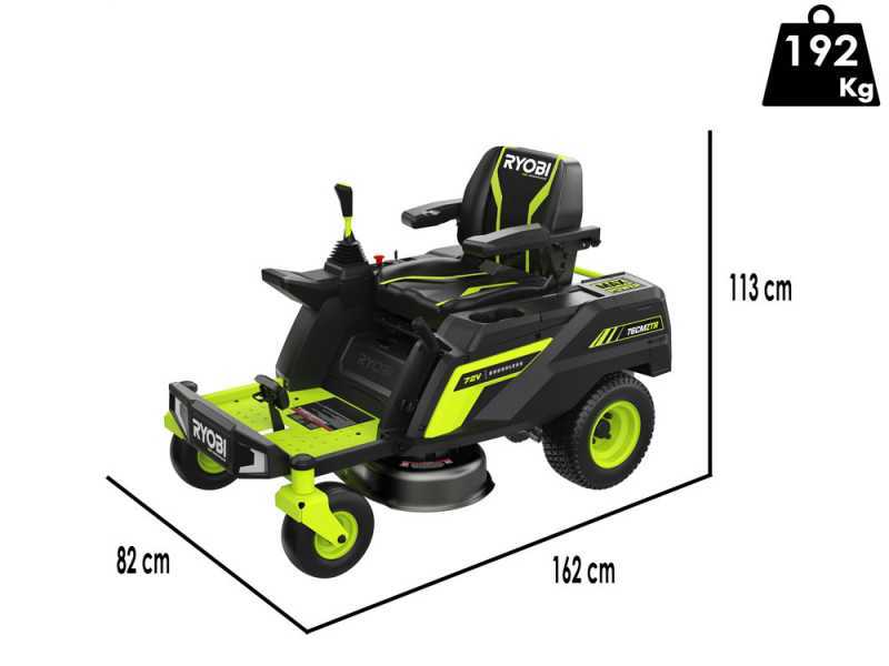 Ryobi ZTRX76 - Akku-Nullwendekreism&auml;her - 72V/20Ah - 76cm Schnittbreite - 2in1