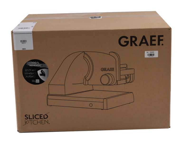 Graef SKS Line 850 silber - Freitragender Allesschneider 170 mm - mit Schneidbrett aus Buchenholz mit Messerschublade