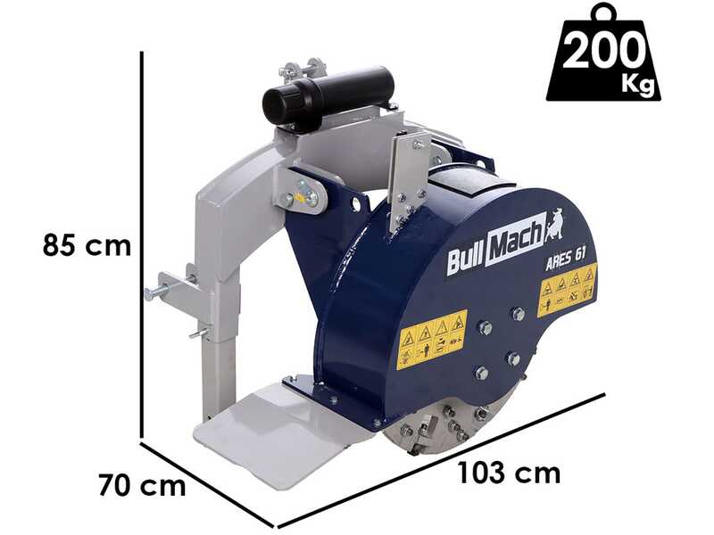 BullMach ARES 61 - Baumstumpffr&auml;se mit Traktoranbau