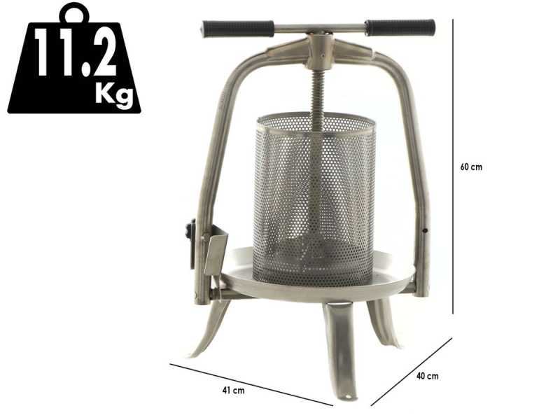 Baesso V20 Edelstahl - Manuelle Obstpresse - Spindelpresse - Obst und Gem&uuml;se - 9 L
