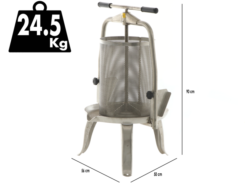 Baesso V30 Edelstahl - manuelle Obstpresse - Spindelpresse - Obst und Gem&uuml;se - 30 L