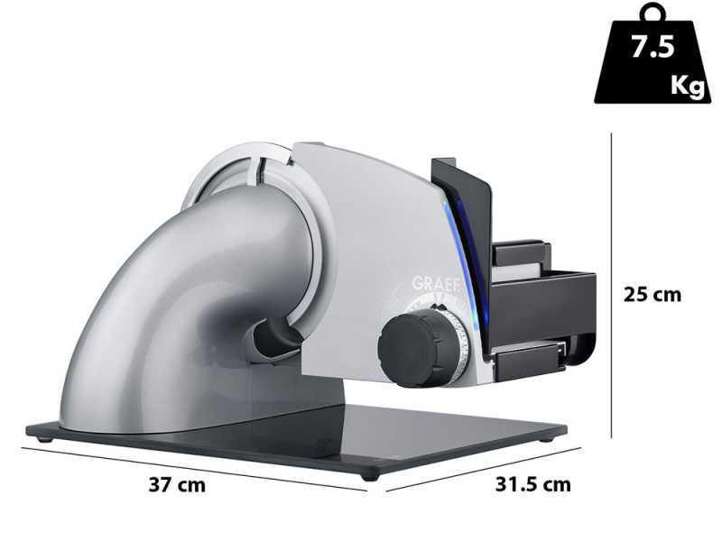 Graef SKS Line 700 Silver -  Freitragender Allesschneider mit Klingendurchmesser 170 mm - Led-Beleuchtung
