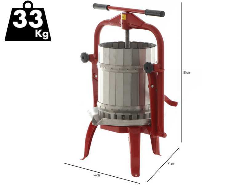 Baesso F25 Edelstahl - Obst- und Gem&uuml;sespindelpresse 20 L - Presskorb aus Edelstahl