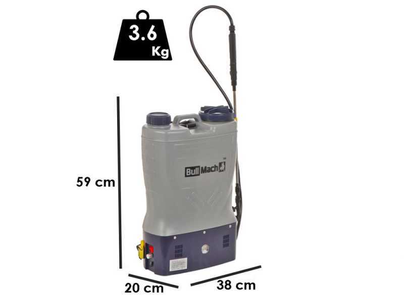 BullMach Pandora 16E LI - Elektrische R&uuml;cken-Spr&uuml;hpumpe - Akku 12V 8Ah