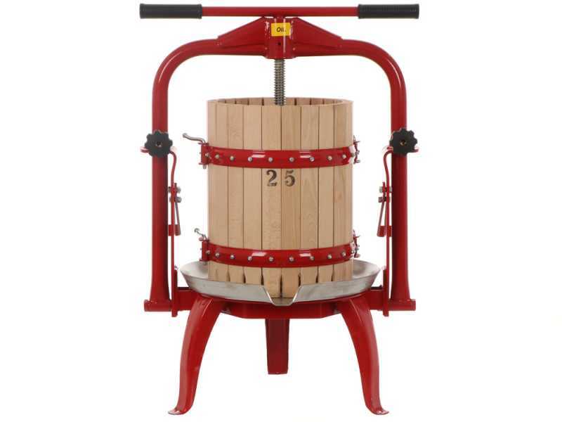 Baesso F25 - manuelle Obst- und Gem&uuml;sespindelpresse 20 L - Holzpresskorb