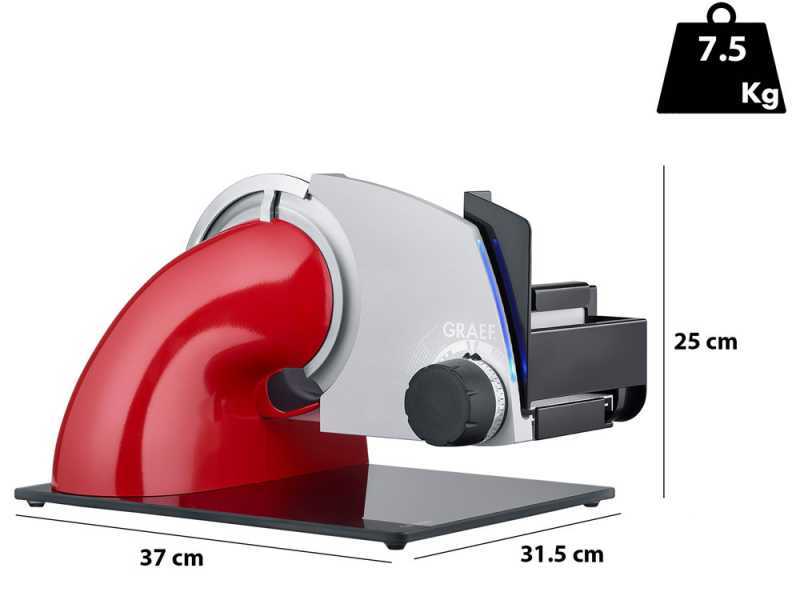 Graef SKS Line 700 rot - Freitragender Allesschneider- Messer &Oslash;170 mm - mit Led-Beleuchtung