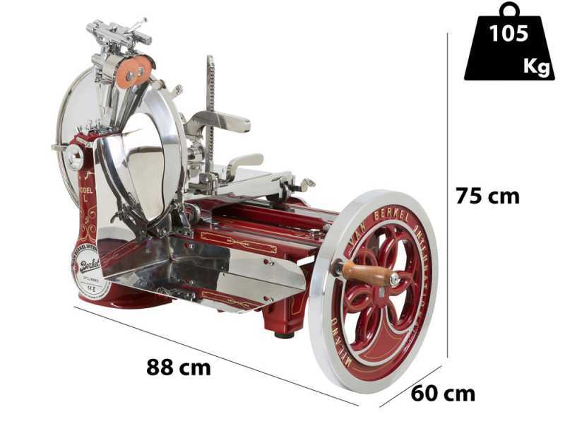 Berkel L16 - volano -  Schwungrad-Aufschnittmaschine mit Messer aus verchromtem Stahl 350 mm