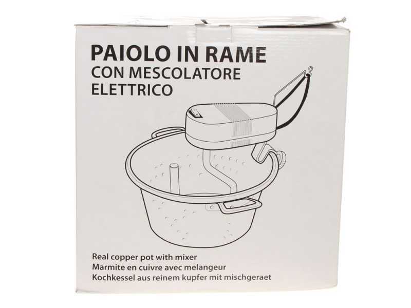 Novital - Elektrischer Kupfer-R&uuml;hrtopf f&uuml;r Polenta - flacher Boden - 7,3 L - 4W