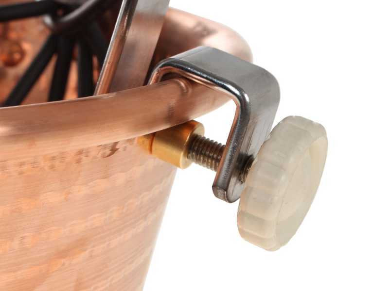 Novital - Elektrischer Kupfer-R&uuml;hrtopf f&uuml;r Polenta - flacher Boden - 7,3 L - 4W