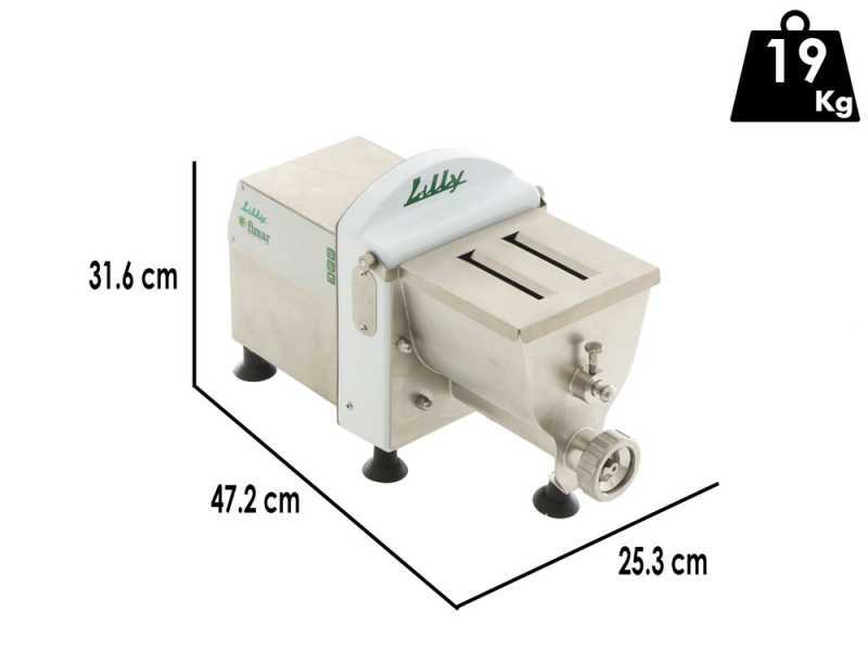 Fimar Lilly PF15E - Professionelle 2-in-1-Nudelmaschine - Kneten und Extrudieren