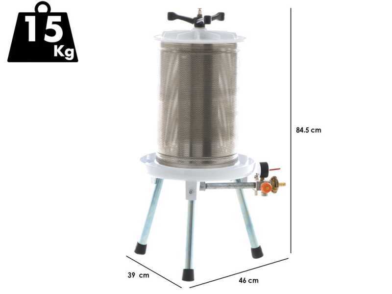 Premium Line Misurina - Hydropresse f&uuml;r Obst - Beh&auml;lter aus Edelstahl - 20 L