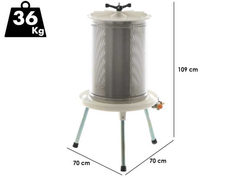 Enotecnica Pillan Garda - Hydropresse f&uuml;r Obst 80 L - Beh&auml;lter aus Edelstahl
