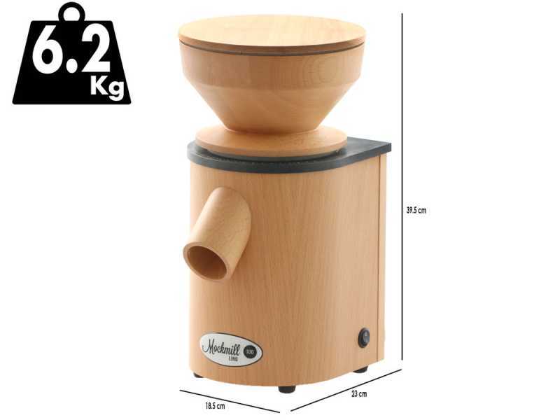 Mockmill Lino 100 - Getreidem&uuml;hle - aus Holz - Elektromotor 360W