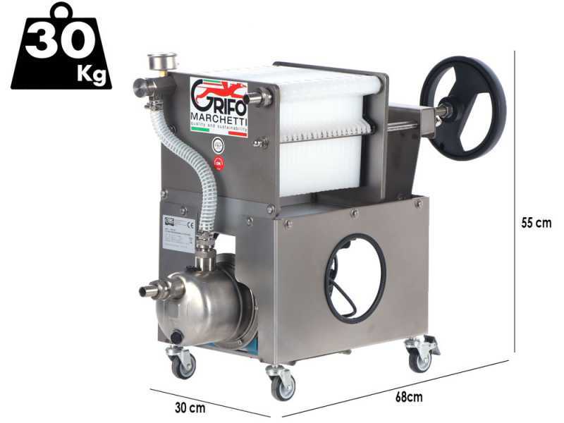 Grifo Professional Inox 20 - Weinfilter mit Wagen - Pumpe aus Edelstahl