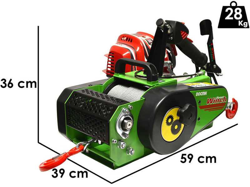 Docma VF150 auto-4 GX50 - Forstseilwinde mit Hondamotor -  Seil &Oslash; 5mm/ 80m