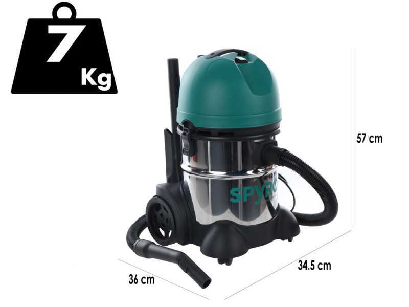 Spyro Wet &amp; Dry 20 INOX- Nass-/Trockensauger - aus Edelstahl - Beh&auml;lter 20 l - 1200W