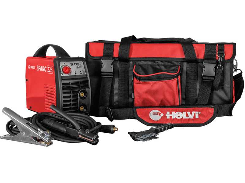 Helvi sparc 186 - Inverter-Elektroden-Schwei&szlig;ger&auml;t MMA - 160 A - ZUBEH&Ouml;R-Kit mit Tasche im Lieferumfang