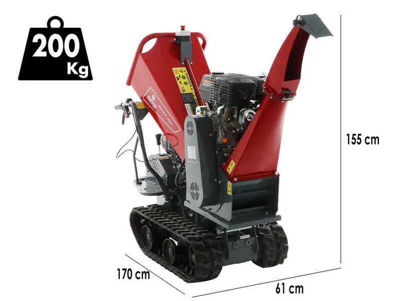 Blue Bird 310-SHL 1200 - Häcksler mit Raupenantrieb und Motorschubkarre - Loncin G420F Motor