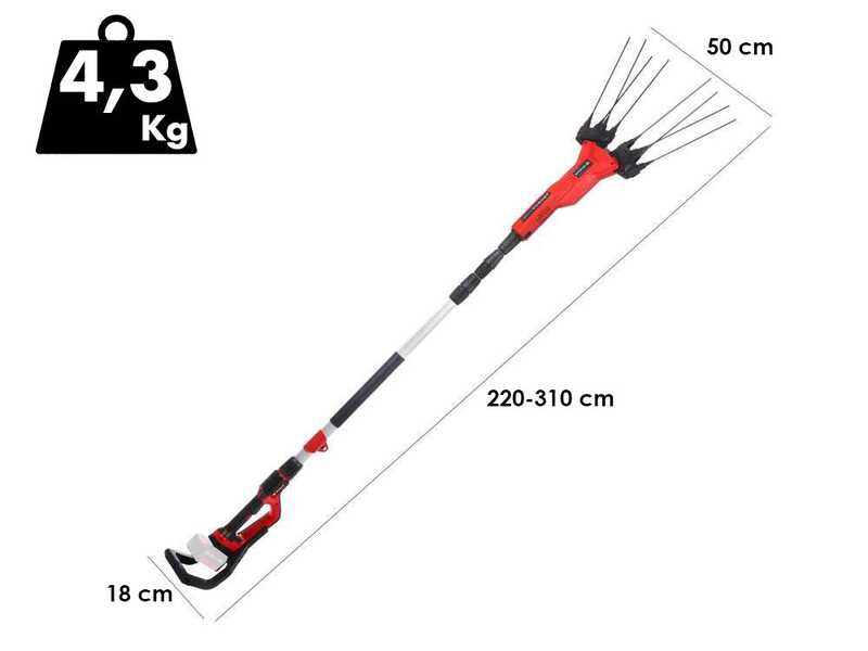 Einhell GE-FS 18/53 - Akku-Olivenr&uuml;ttler  - Teleskopstange - 220-310 cm - 18 V - SOLO - OHNE AKKU UND LADEGER&Auml;T