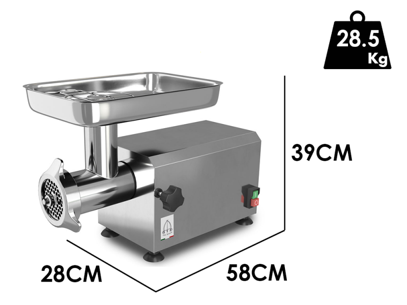Tre Spade TC-32 PRO Edelstahl DELUXE - Fleischwolf - 1100W - N.32