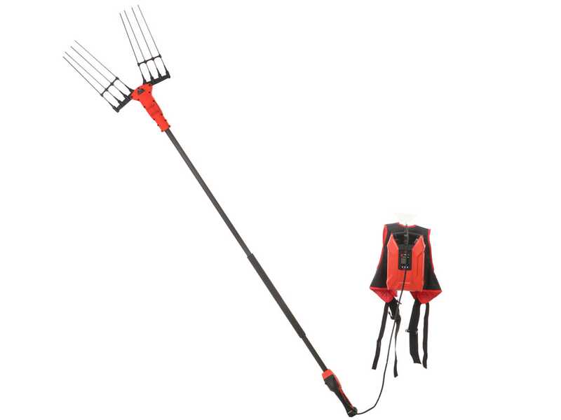 Blue Bird Olimpo 23-56 - Batteriebetriebener Olivenr&uuml;ttler - Batterie mit Rucksack - Feste Stange 240 cm - 50.4V 18Ah