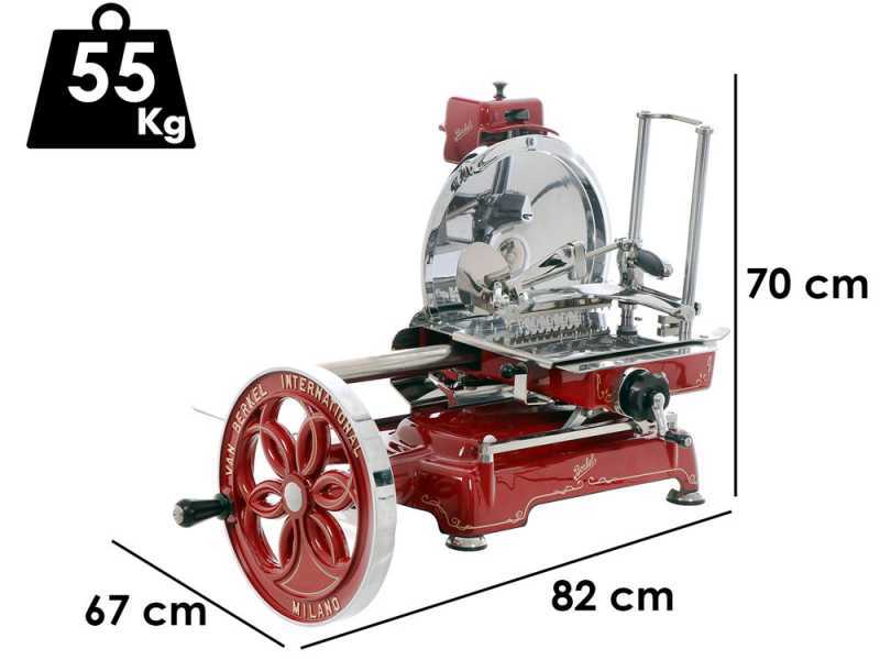 BERKEL B114 - Schwungrad Aufschnittmaschine mit Sockel - Messer aus verchromtem Stahl 320 mm - rot