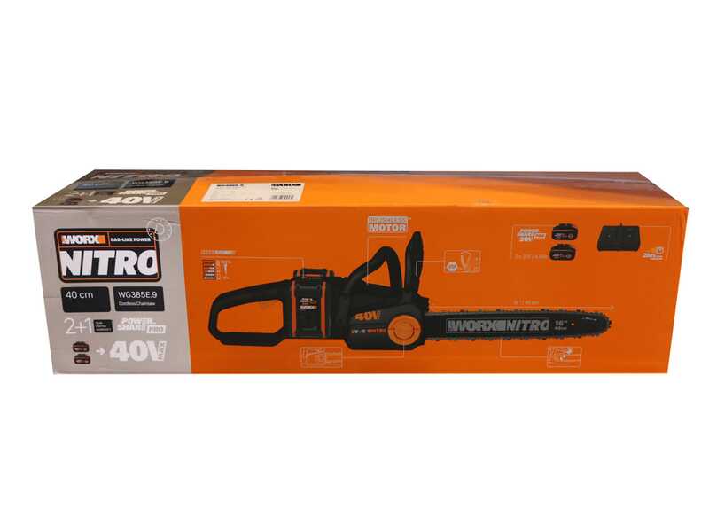 WORX WG384E - Batteriebetriebene Elektros&auml;ge 2x 20V - 2Ah - Schwert 35 cm