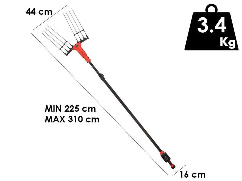 Blue Bird Olimpo 23-56 AT - Akku-Olivenr&uuml;ttler- 21 V - Teleskopschaft 225 - 310 cm - SOLO - OHNE AKKU UND LADEGER&Auml;T