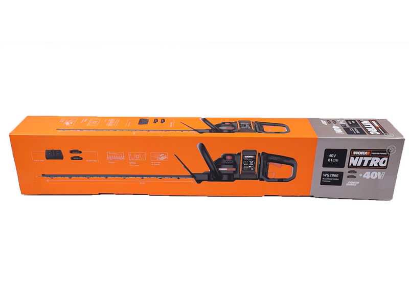 WORX NITRO WG286E.9 - 20V - Heckenschere - 60 cm Stahlklinge - SOLO - ohne Akku und Ladeger&auml;t