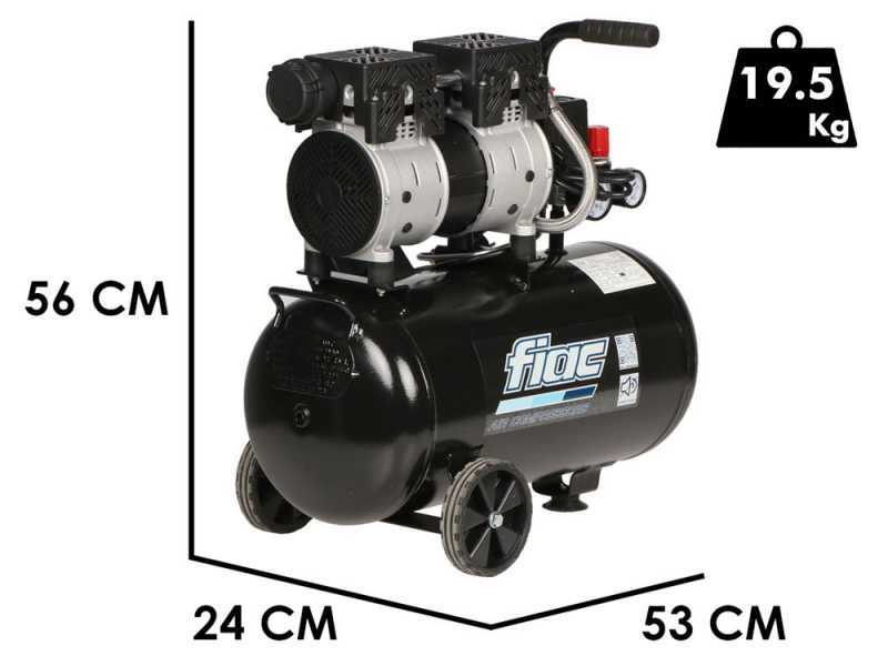Fiac SUPERSILENT 24/1 - Schallged&auml;mpfter elektrischer Kompressor 24 l &ouml;lfrei - 1 PS Motor