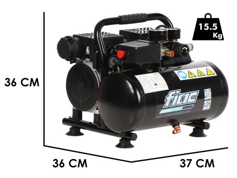 Fiac SUPERSILENT 6/1 - Tragbarer Luftkompressor 1PS - 6 l