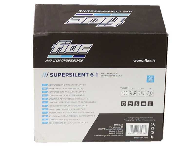 Fiac SUPERSILENT 6/1 - Tragbarer Luftkompressor 1PS - 6 l
