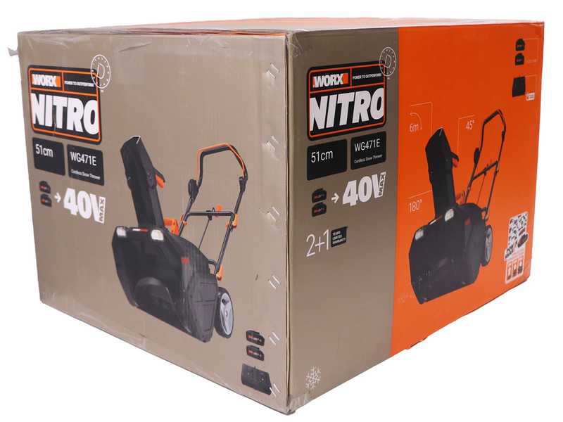 Worx Nitro WG471E - Akku-Schneefr&auml;se -  40V - 2x 4Ah