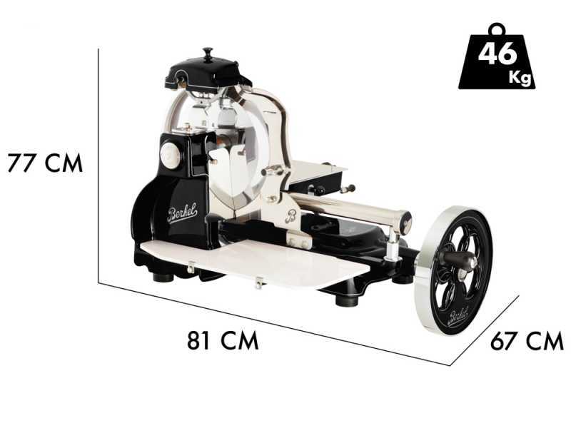 Berkel B3 Schwarz- Schwungrad-Aufschnittmaschine - Messer aus verchromten Stahl 300 mm