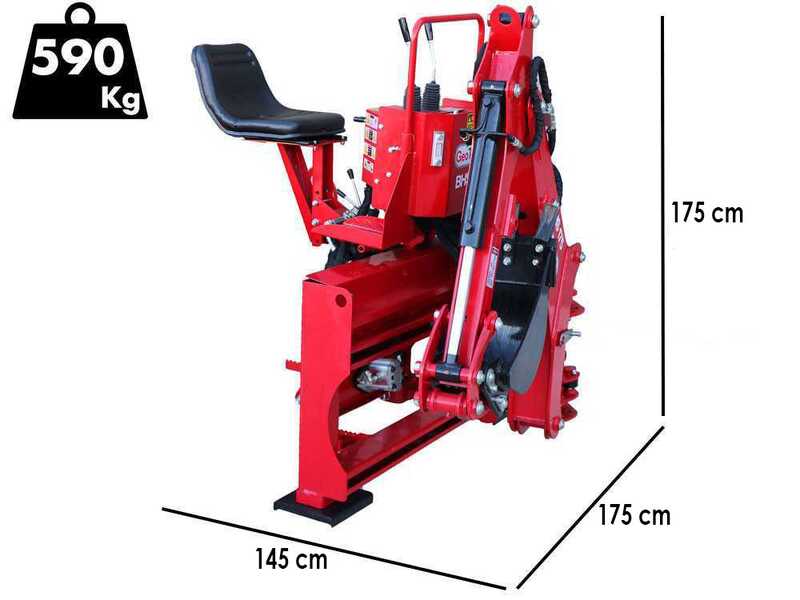 GeoTech-Pro BHS 195 - Heckbagger f&uuml;r Traktor mit Seitenverschiebung