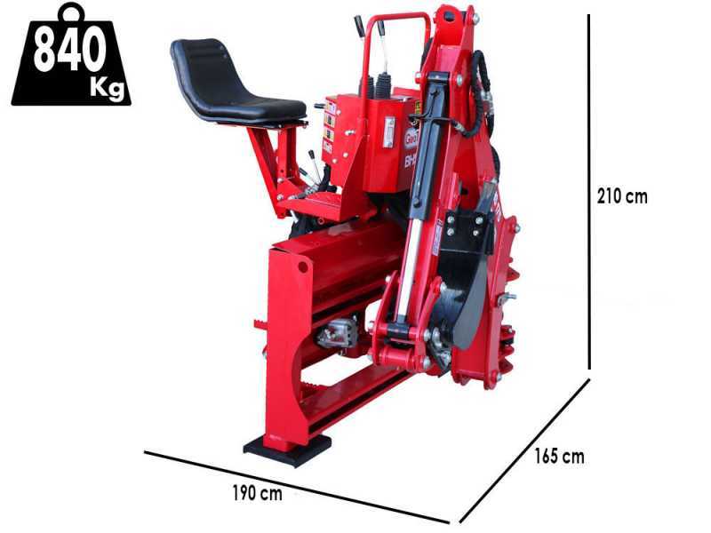 GeoTech-Pro BHS 225 - Heckbagger f&uuml;r Traktor mit Seitenverschiebung