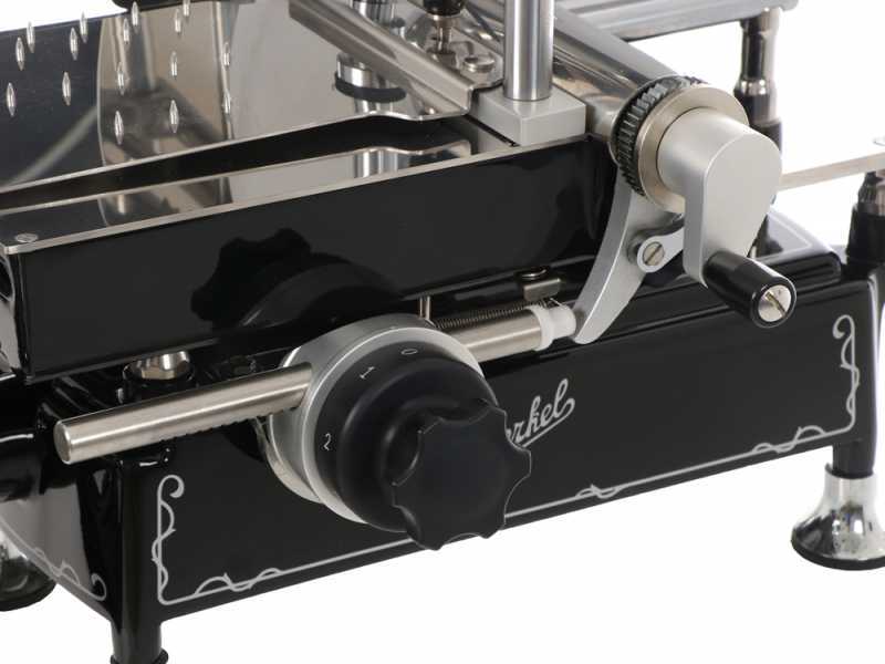 BERKEL B2 schwarz - Aufschnittmaschine mit Schwungrad- mit Sockel - Messer 265 mm aus verchromtem Stahl